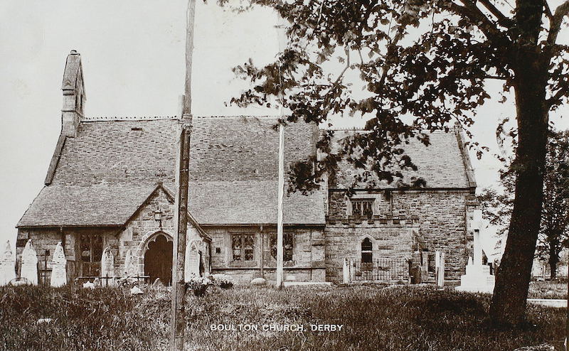 Postcard of Boulton church